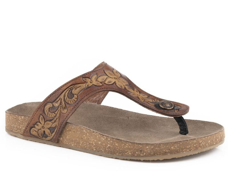 Roper Ladies Miranda Tooled Sandals