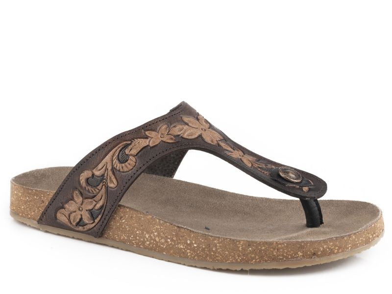 Roper Ladies Miranda Tooled Sandals