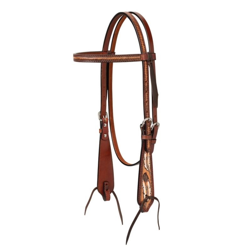 Weaver Turq Cross Coco Feather Browband Headstall