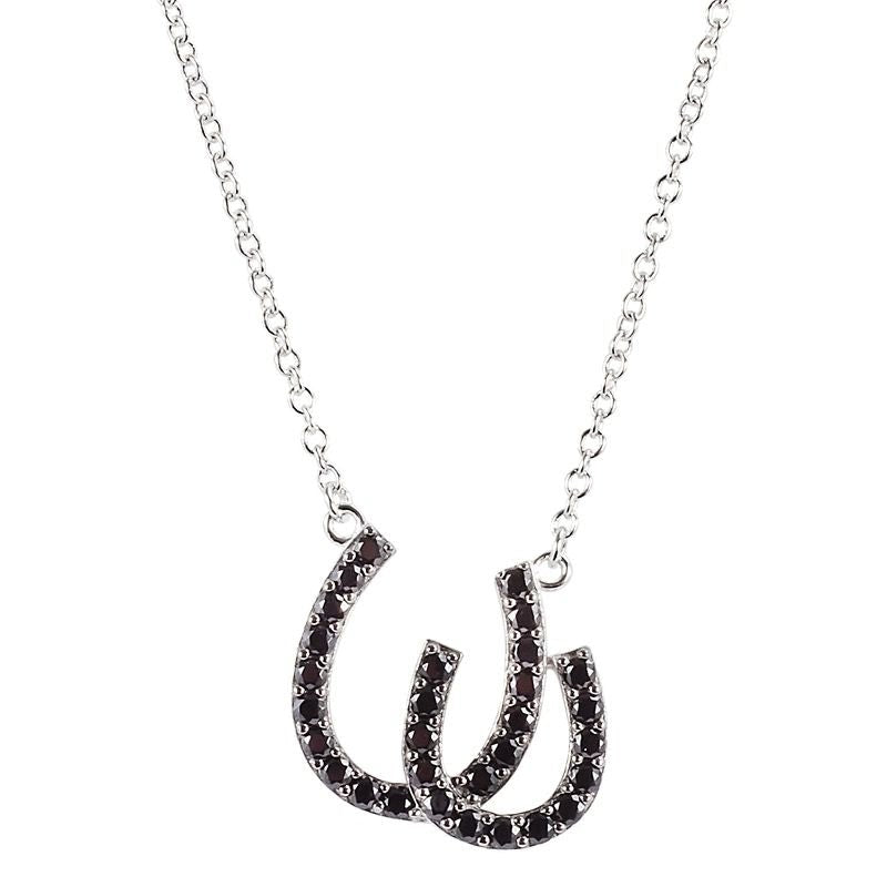 Kelly Herd Double Black Horseshoe Pendant
