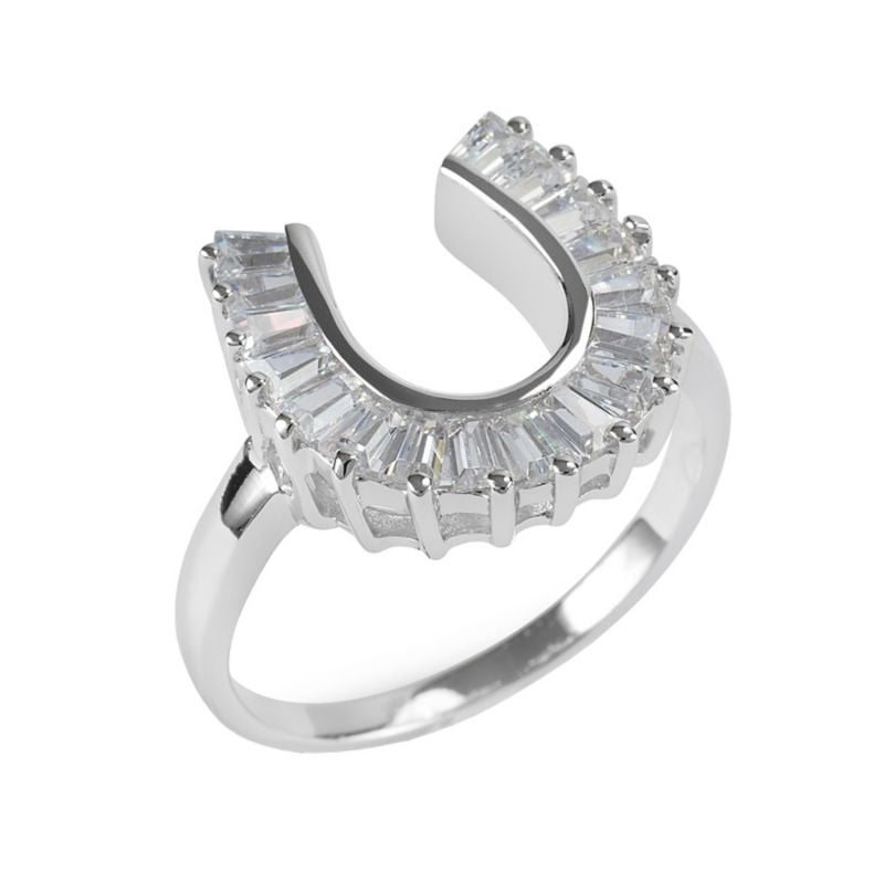 Kelly Herd Baguette Horseshoe Ring