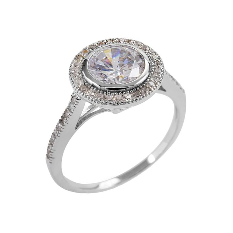 Kelly Herd Round Bezel Set Pave Ring