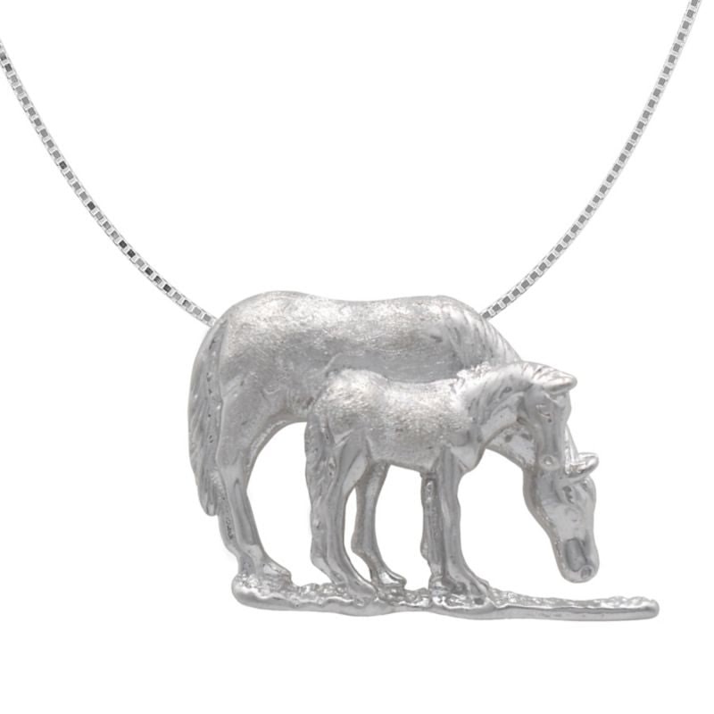 Kelly Herd Grazing Mare and Foal Pendant