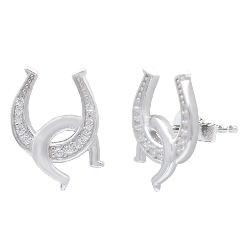 Kelly Herd Clear Double Horseshoe Earrings