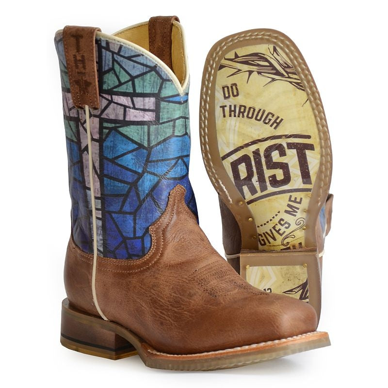 Tin Haul Childs Rose Window Sq Toe Boots