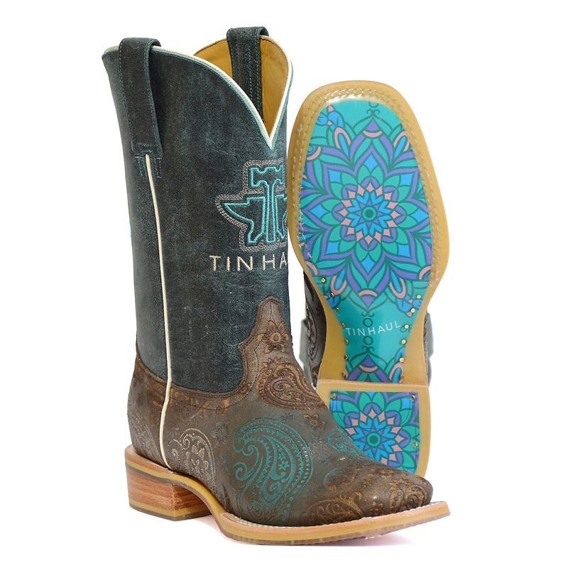 Tin Haul Ladies Paisley Breeze Sq Toe Boots
