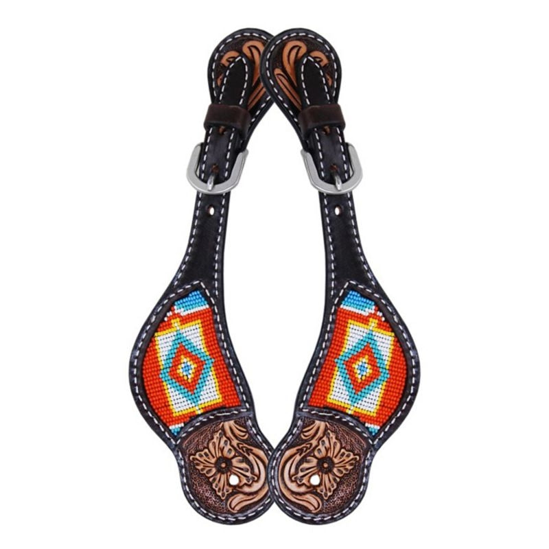 Oxbow Colorado Beaded Spur Straps Black