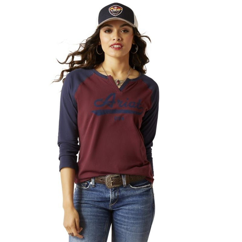 Ariat Ladies R.E.A.L Split Neck Tee