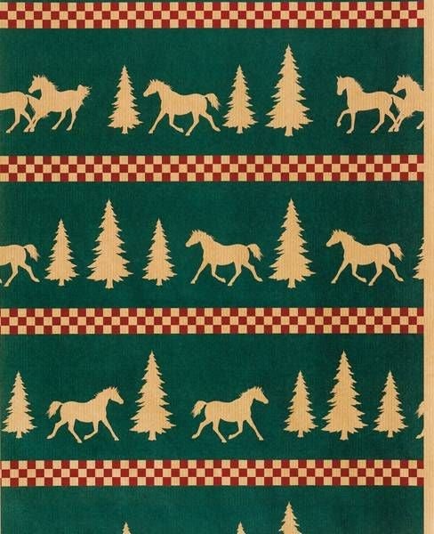Forest Frolic Holiday Horse Gift Wrap