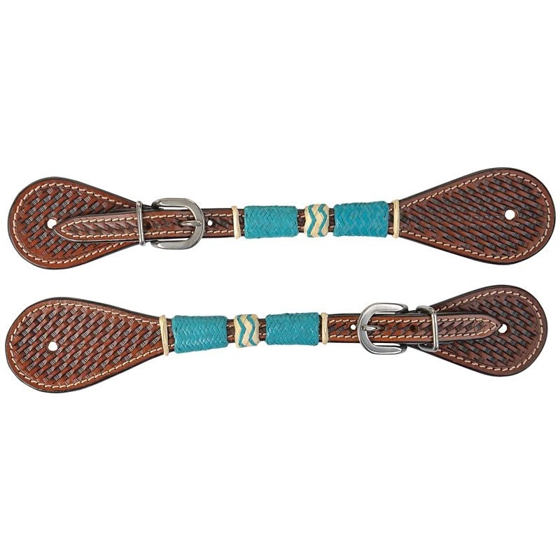 Circle Y Turq Roundup Ladies Spur Straps Reg Oil