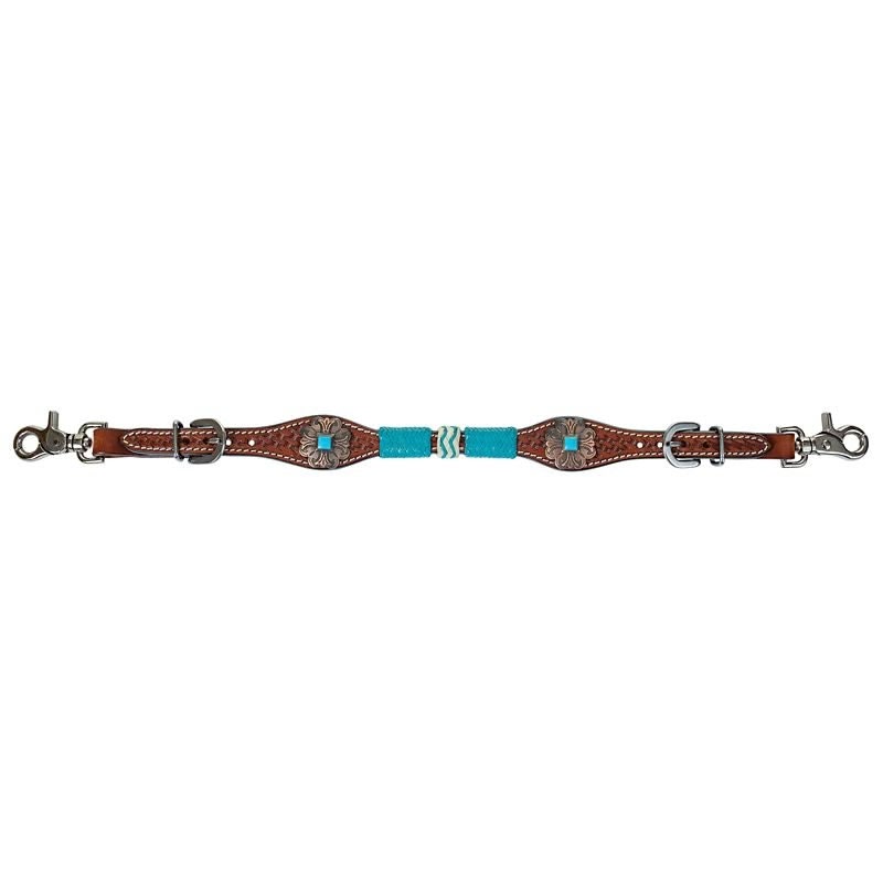 Circle Y Turq Roundup Wither Strap Reg Oil
