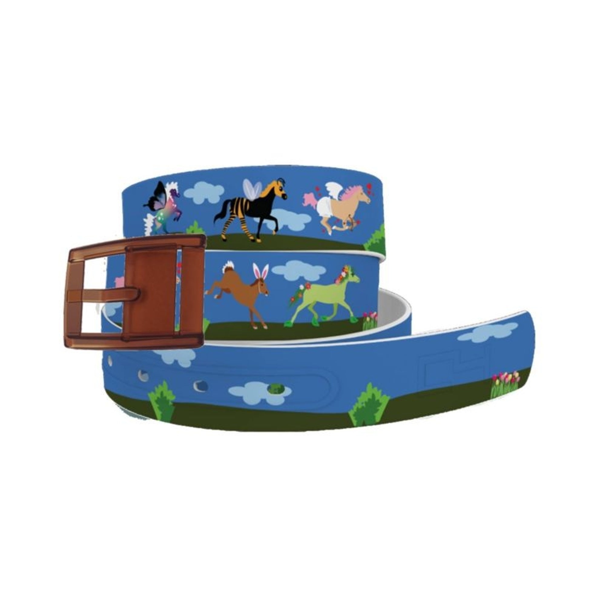 C4 Belt Spring Horses Belt with Khaki Buckle Combo