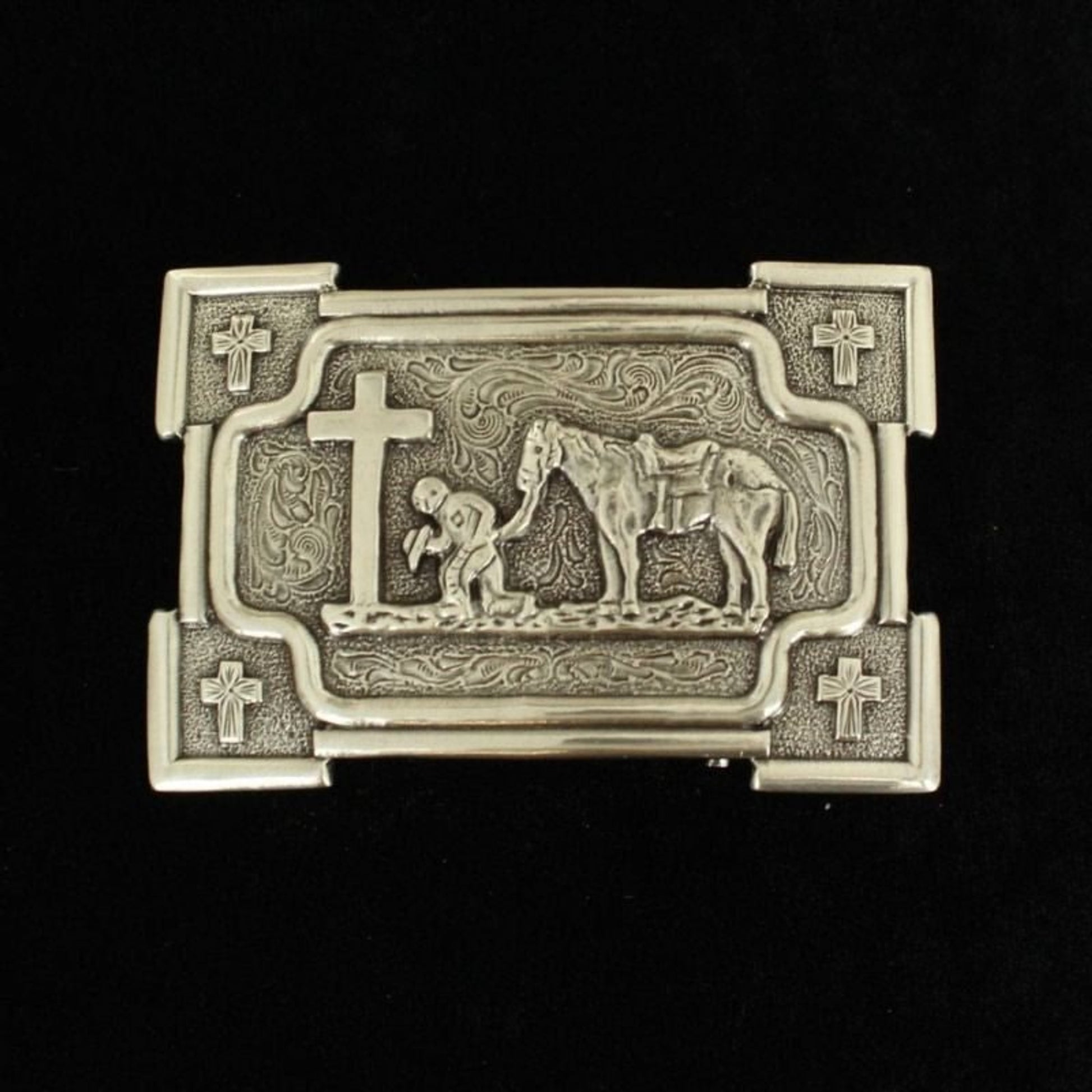 Nacona Mens Rect Smooth Edge Cowboy Cross Buckle