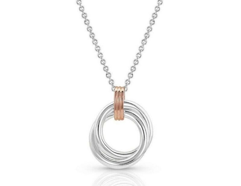 Montana Silversmiths Two Tone Double Ring Necklace