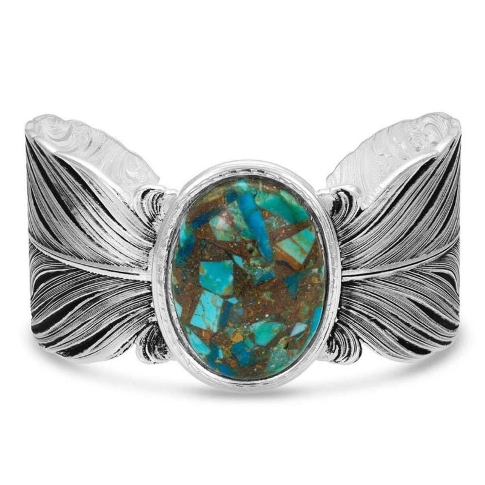Montana SS Santa Fe Ruffled Feather Turq Bracelet