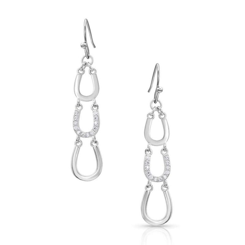 Montana SS One Step Closer Horseshoe Earrings