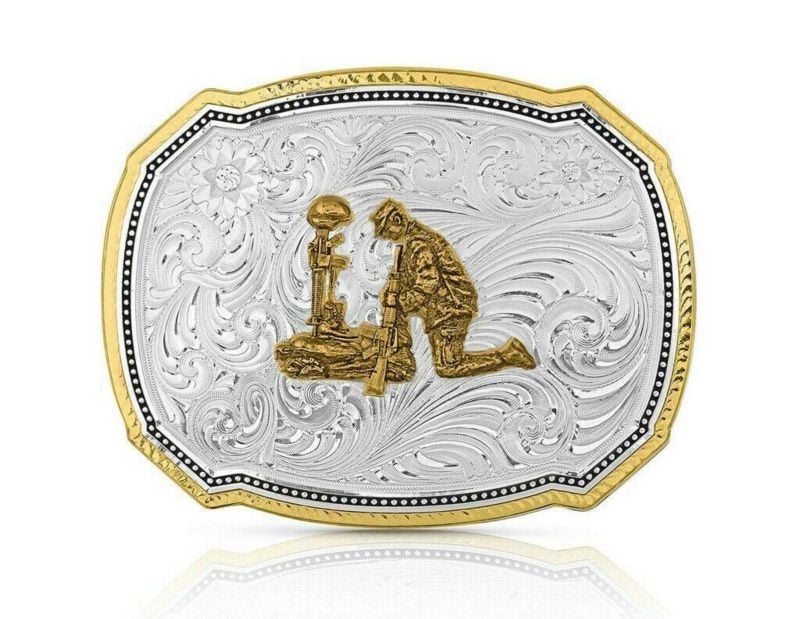 Montana SS Mens Rope Kneeling Soldier Belt Buckle