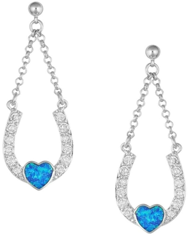 Montana SS Lucky in Love Heart Horseshoe Earrings