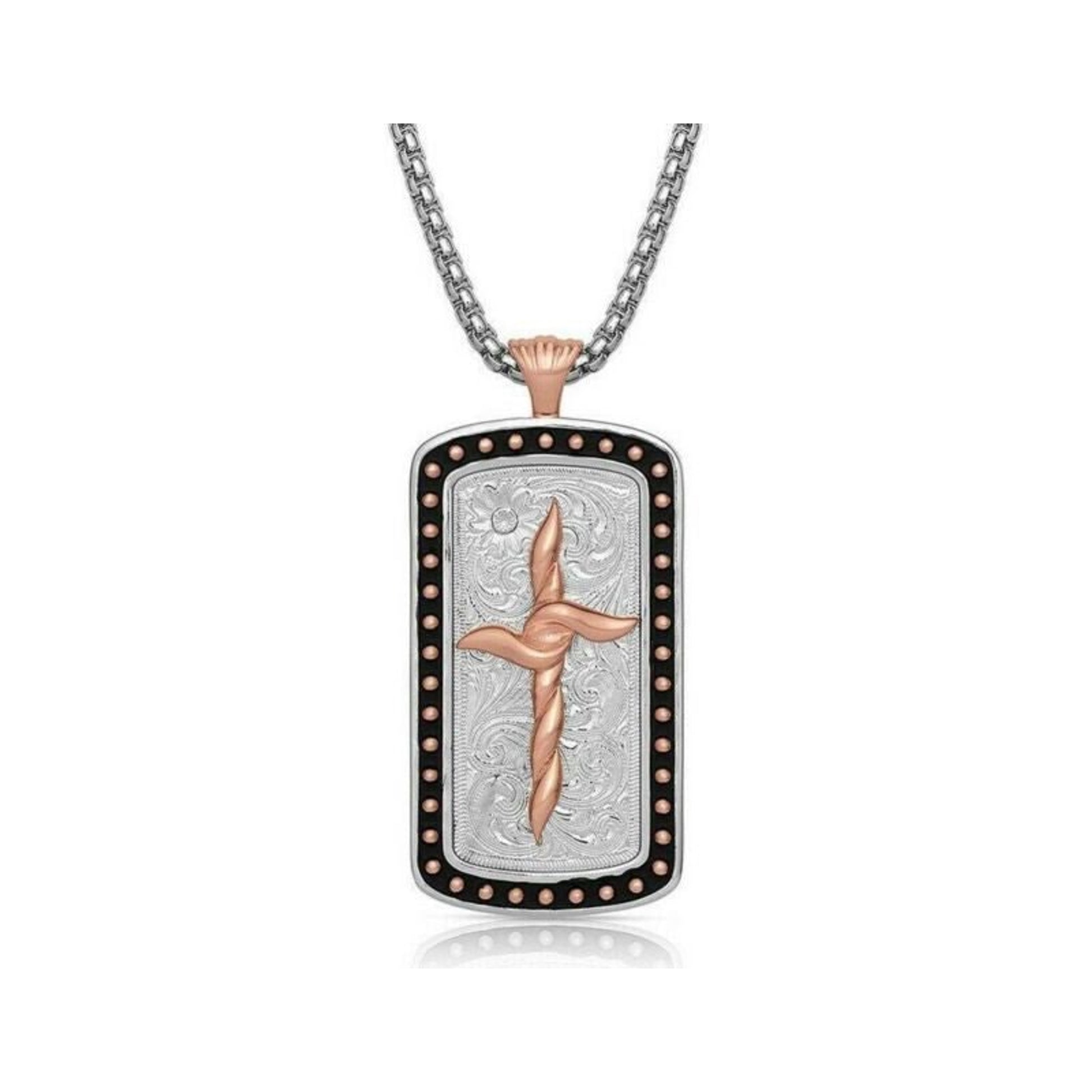 Montana SS American Legends Cross Dog Tag Necklace
