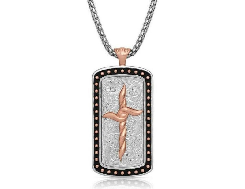 Montana SS American Legends Cross Dog Tag Necklace