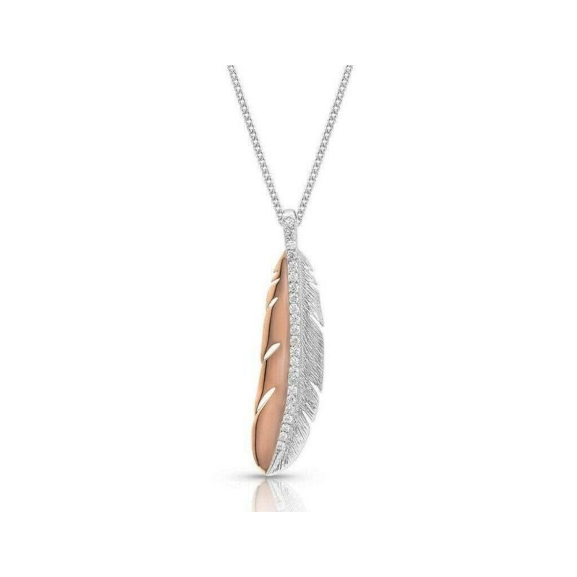 Montana SS Glittered Plume Feather Necklace