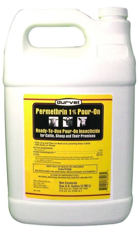 Durvet Permethrin 1 Percent Pour On Gallon Black