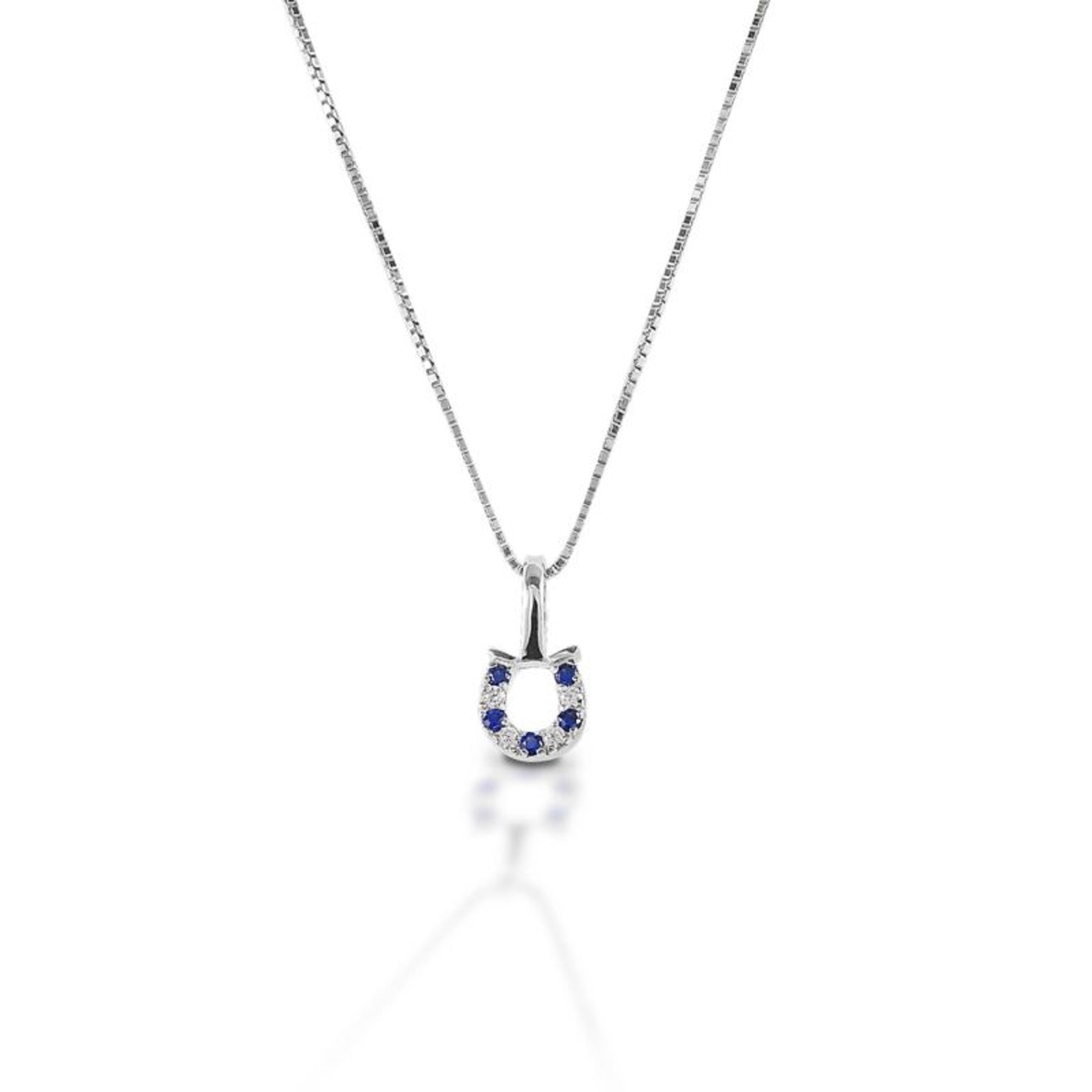 Kelly Herd S Slv Baby Horseshoe Pendant Blue