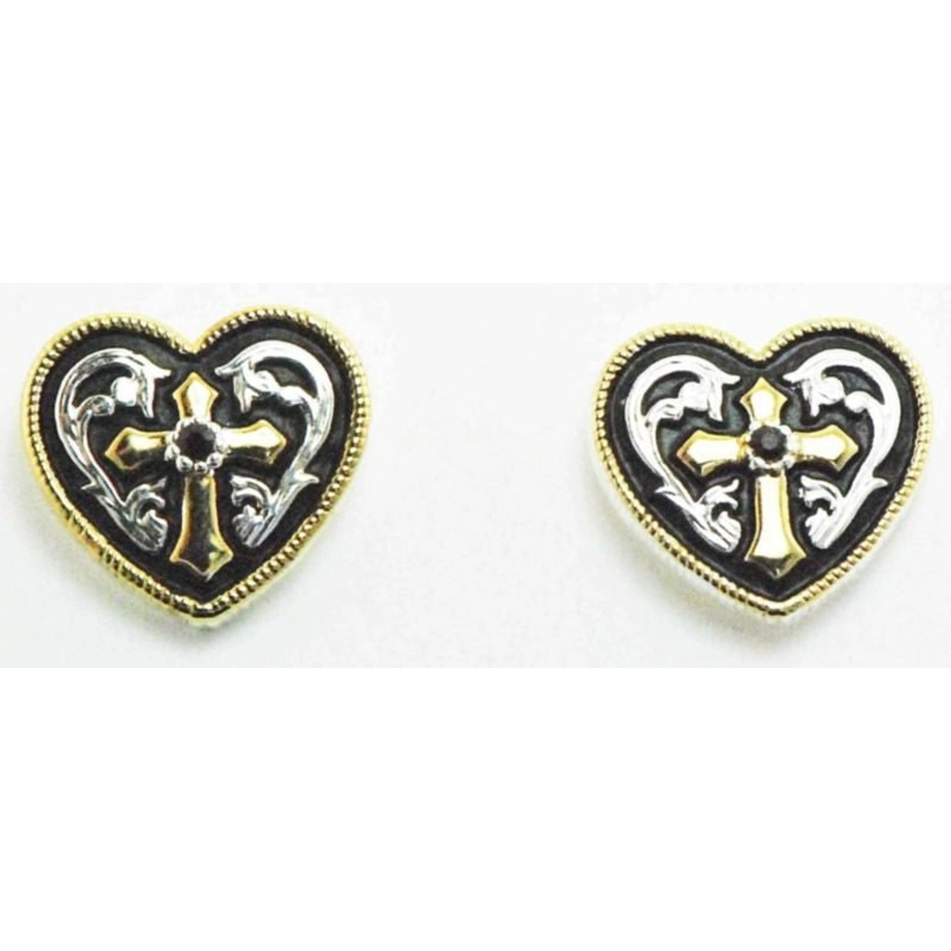 Western Edge Western Heart/Cross Earrings Red