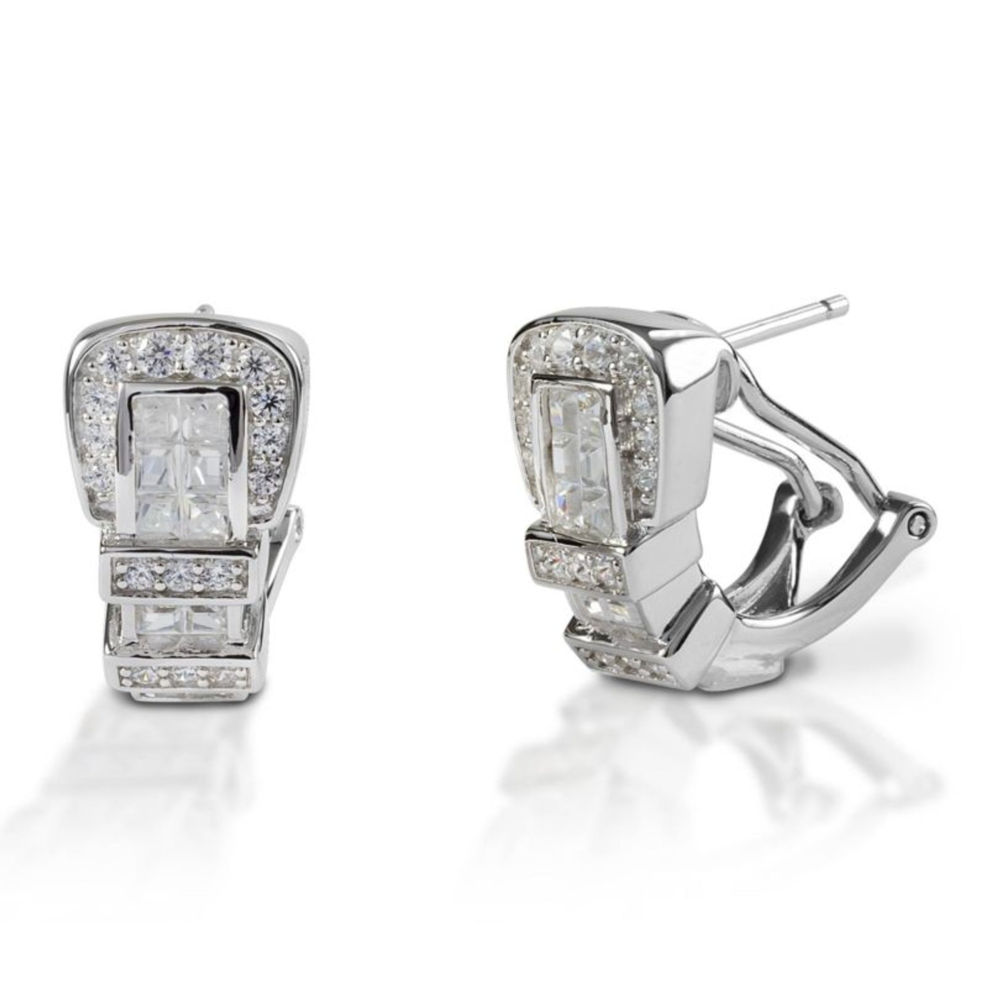 Kelly Herd Silver Ranger Style Buckle Earrings