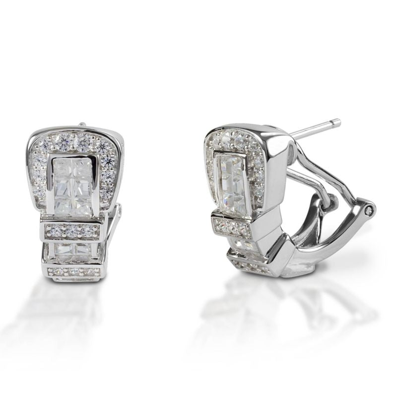 Kelly Herd Silver Ranger Style Buckle Earrings