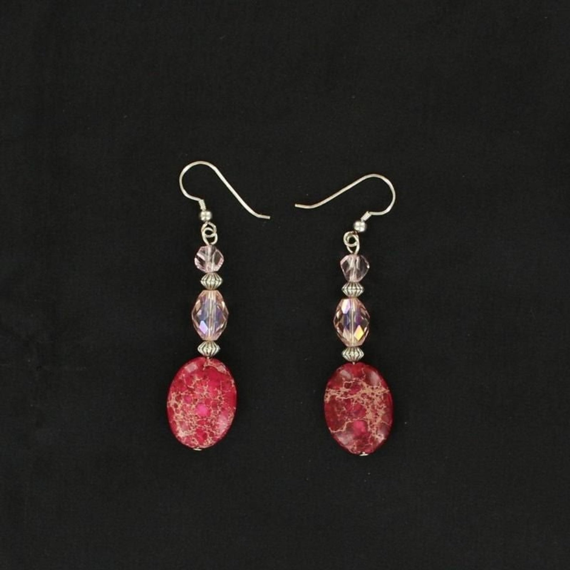 Blazin Roxx Two Color Stone Hook Earrings Blk/Wht