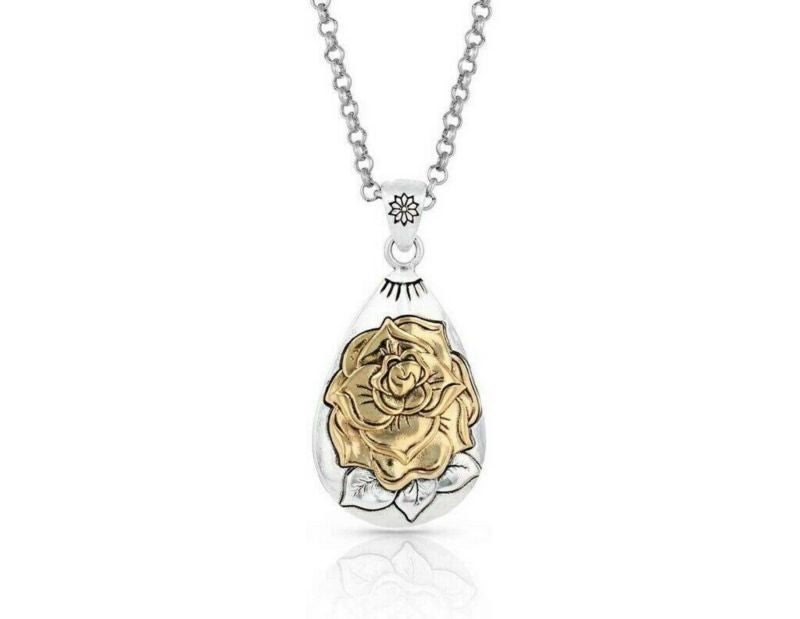 Montana Silversmiths Emerging Rose Necklace 16in