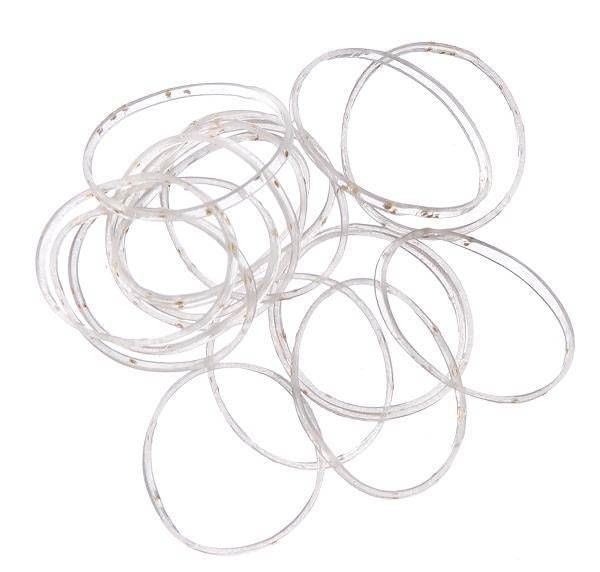 Tough1 Clear Glitter Bands Clear 500pk
