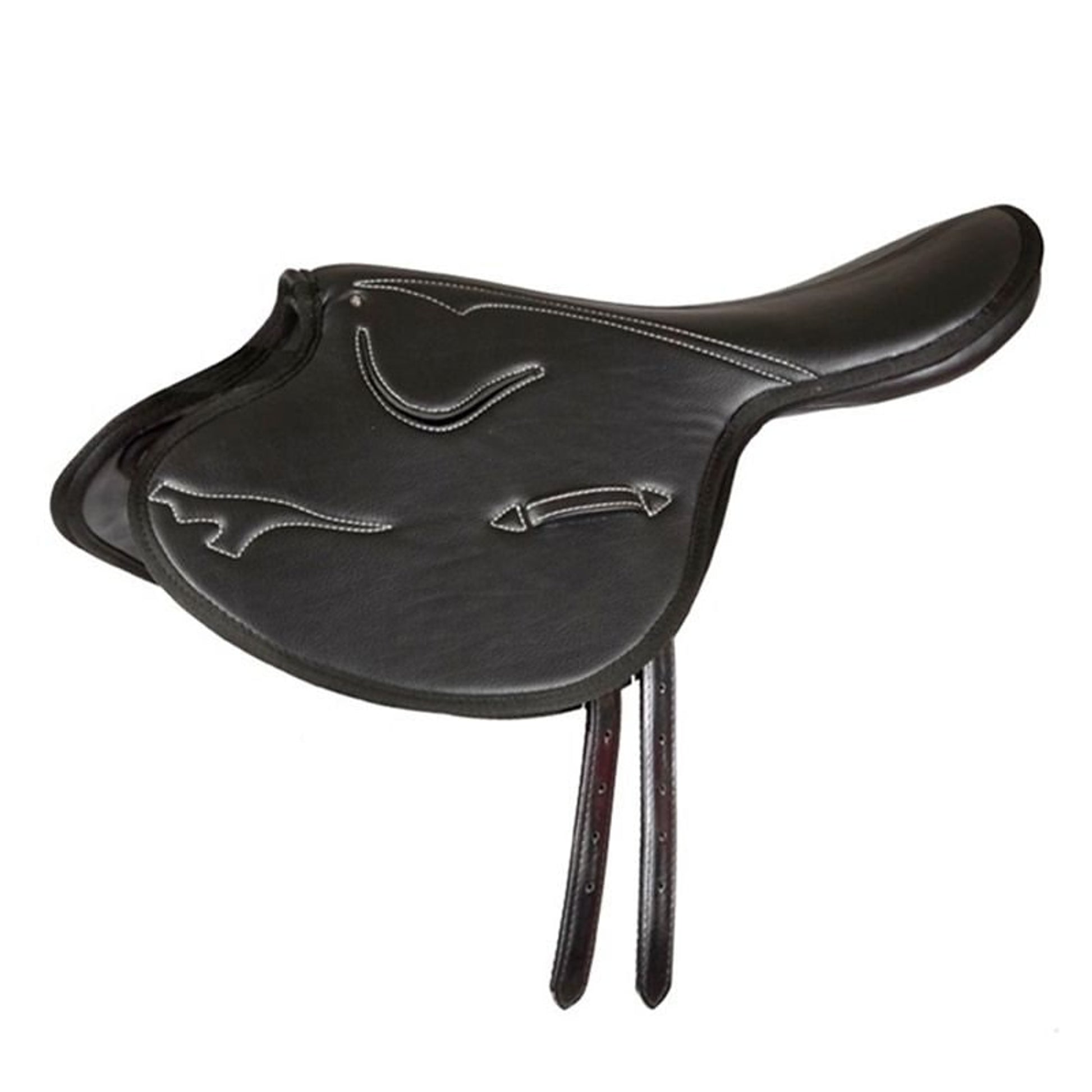 Jacks Leather Thoroughbred Jockey Saddle Black