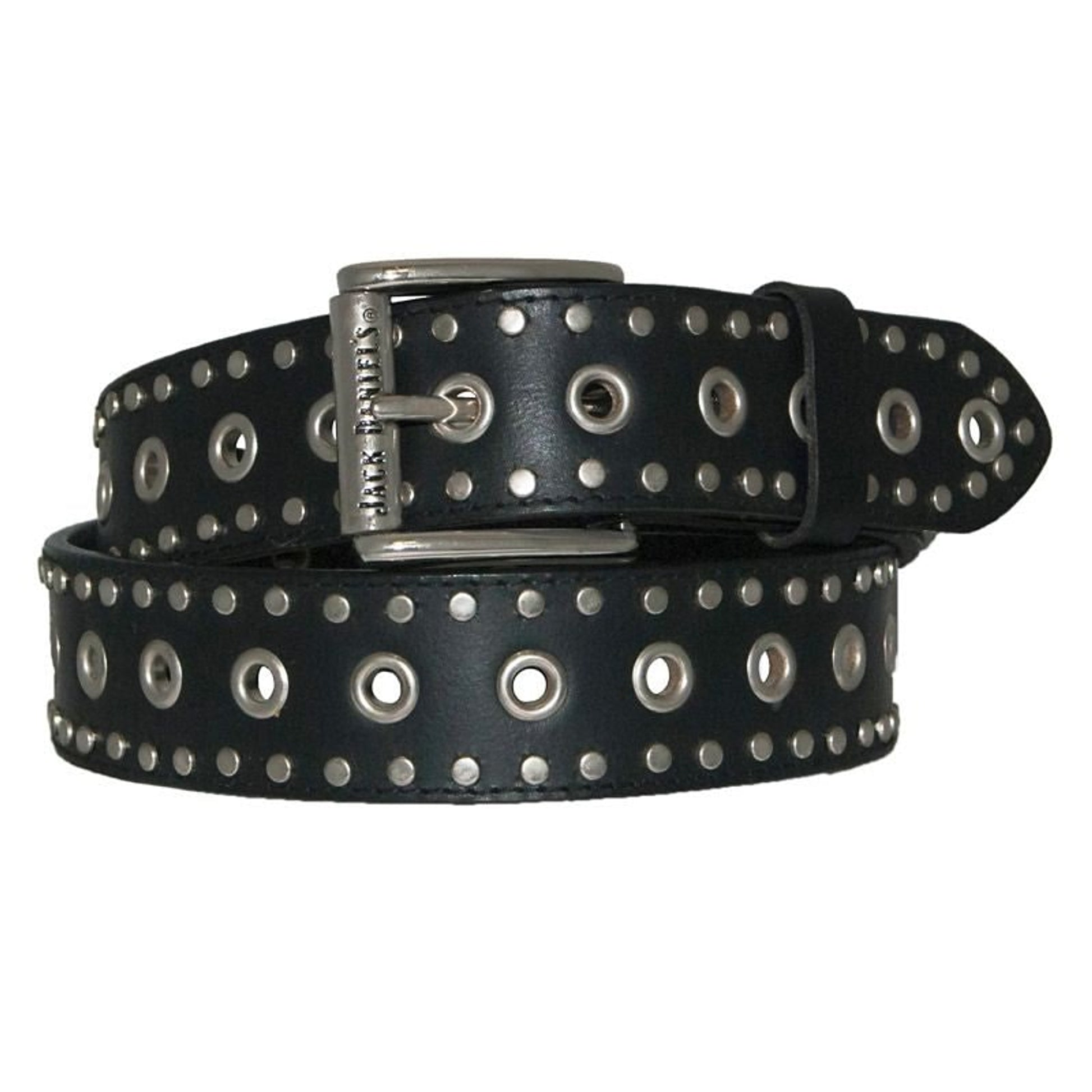 Jack Daniels Studded Leather Belt with Grommets