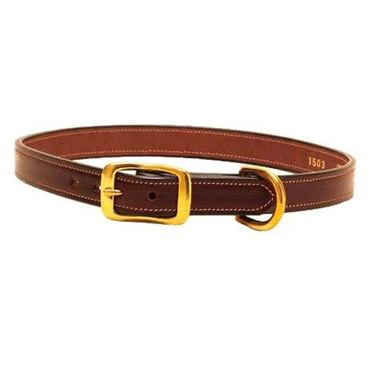 Tory Saddle Stitched Dog Collar 12in Havana