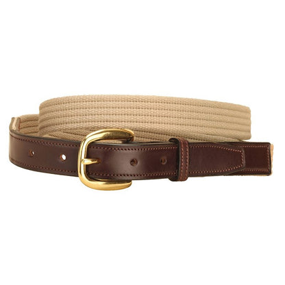 Tory Web Belt With Leather Billets 28 Bk/Gry