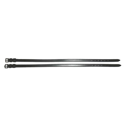 Hdr Leather Spur Straps with Plain Buckle 16 Black
