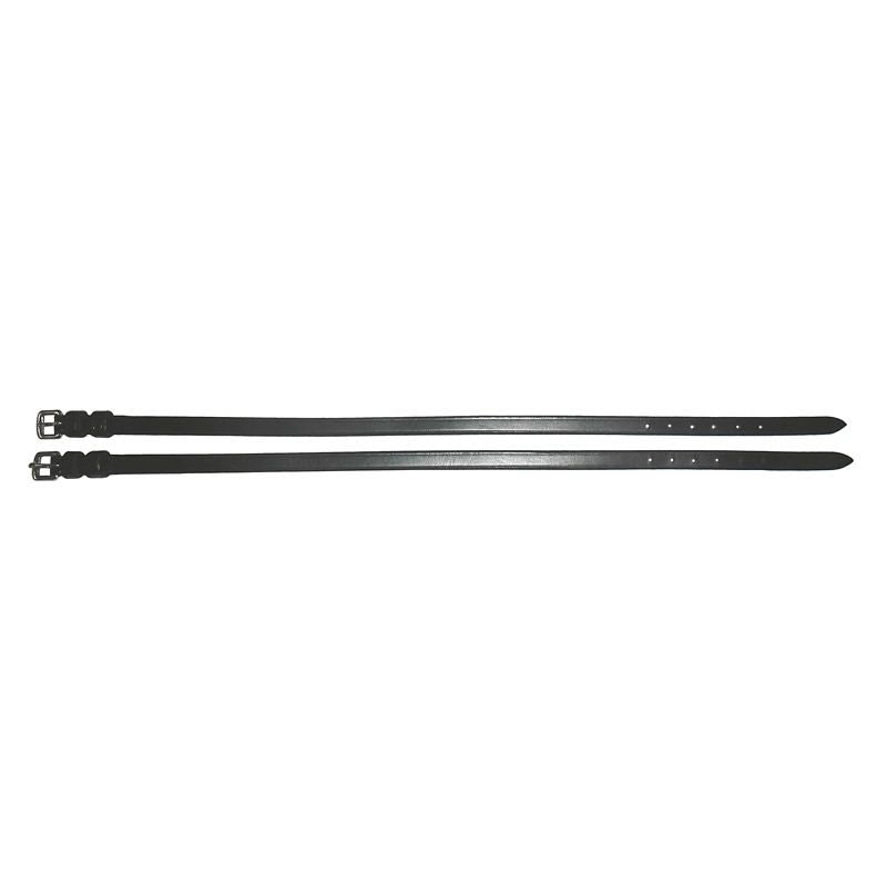 Hdr Leather Spur Straps with Plain Buckle 16 Black