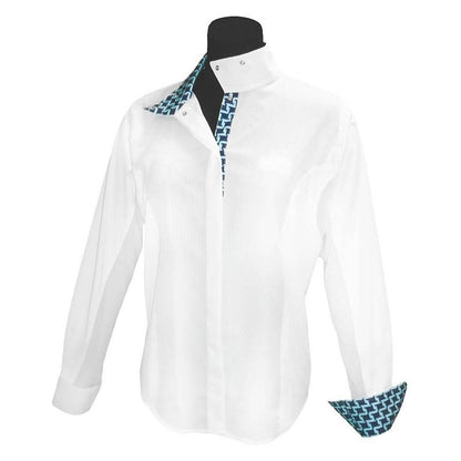 Equine Couture Ladies Geo Show Shirt 30 Wht