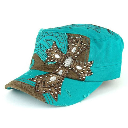 Savana Patch Army Cap - Suede Cross 11"x7"x3.5" Br