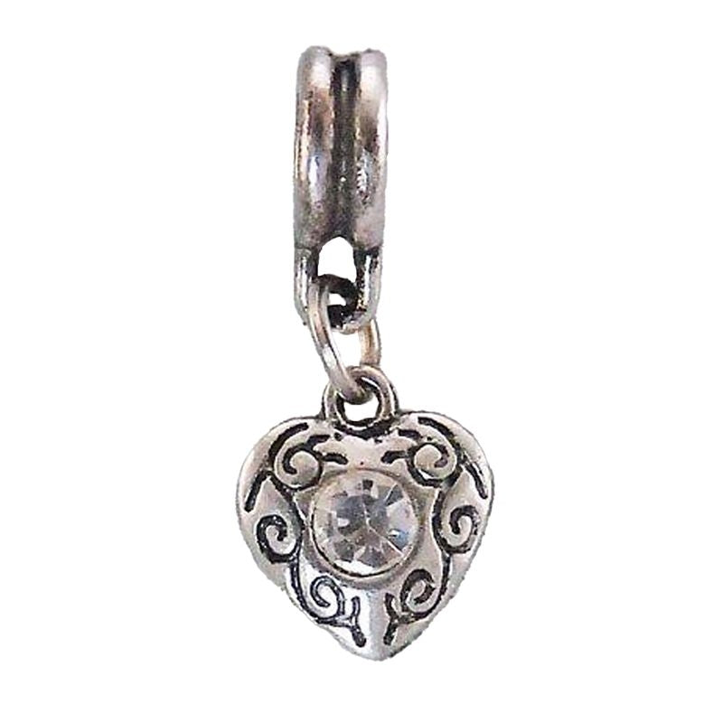 Joppa Heart with Stone Dangle Bead