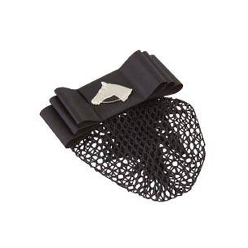 Black Ribbon Show Bow Silver-Horse Head