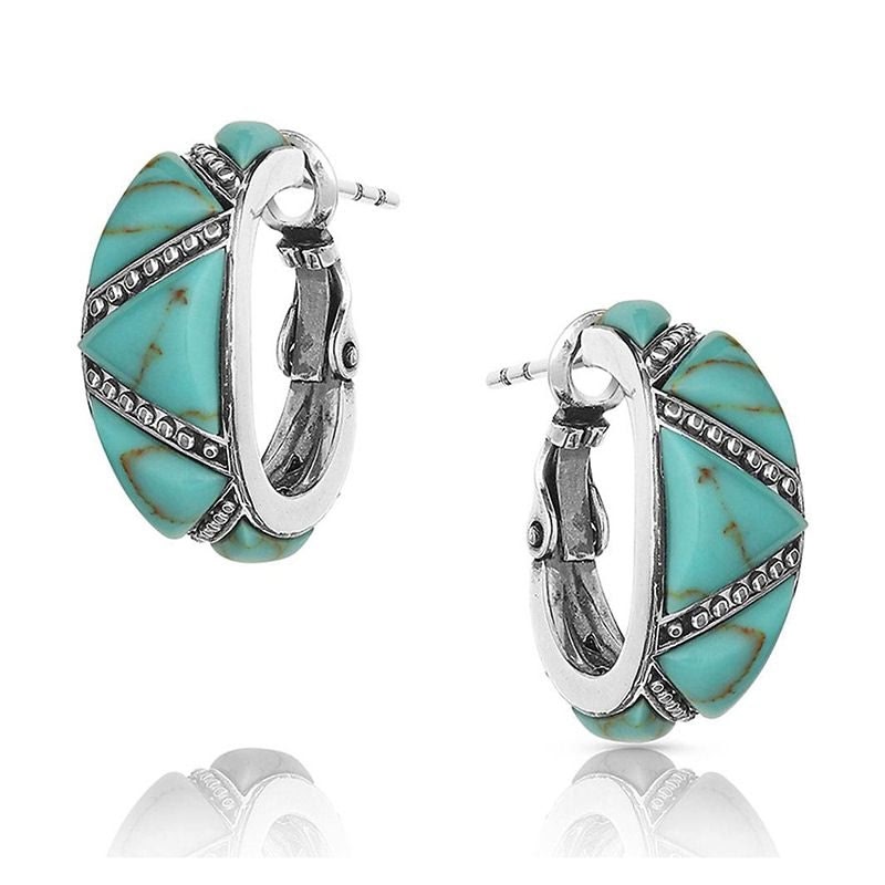 Montana Silversmiths Turquoise Hoop Earrings