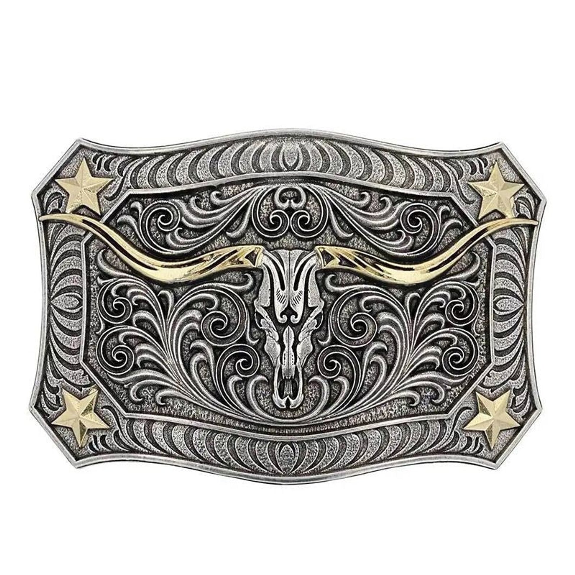 Montana Silversmiths Longhorn Crest Belt Buckle