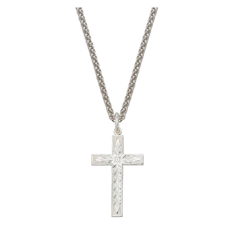 Montana Silversmith Silver Engraved Cross Necklace