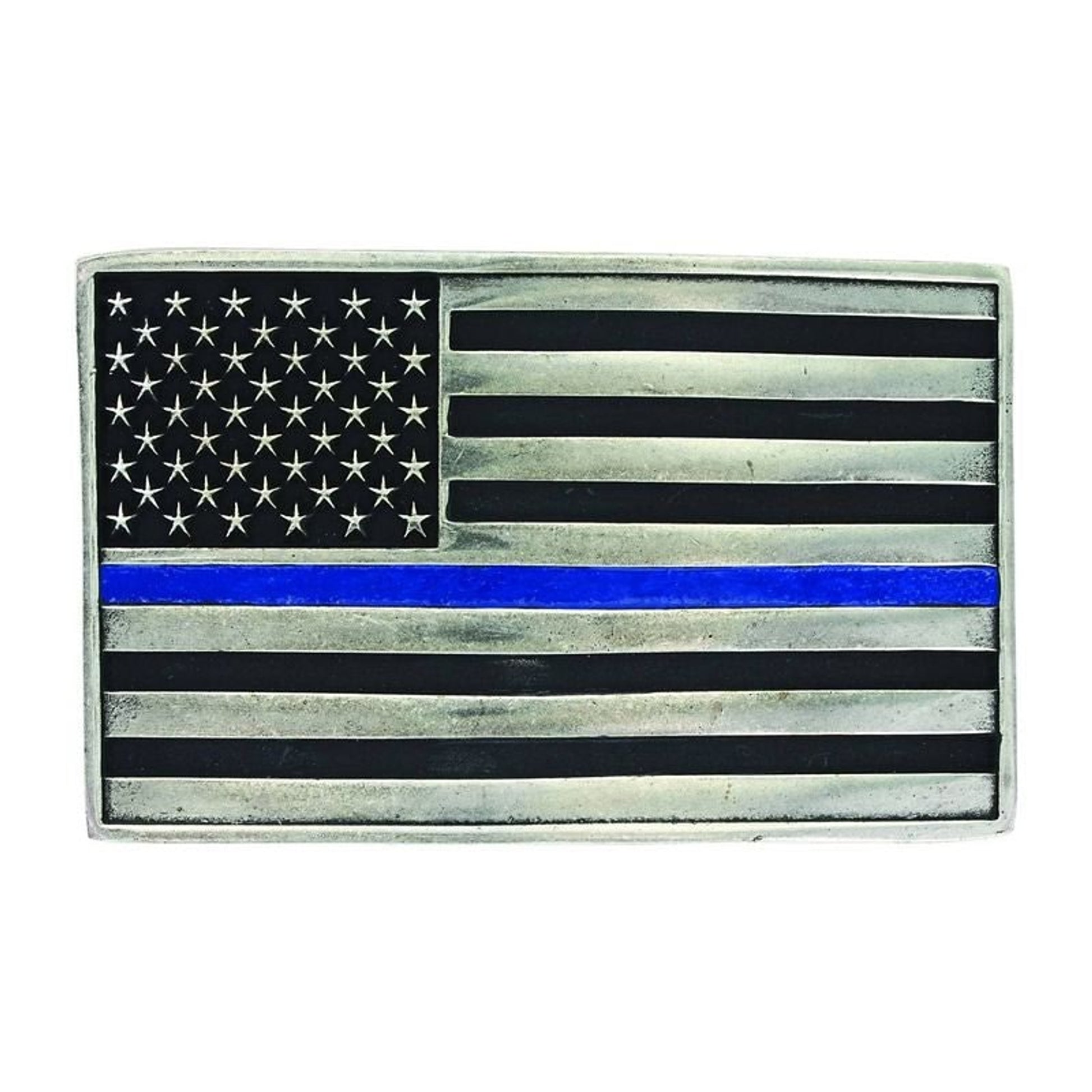 Stand Behind The Blue Line Flag Attitude Buckle
