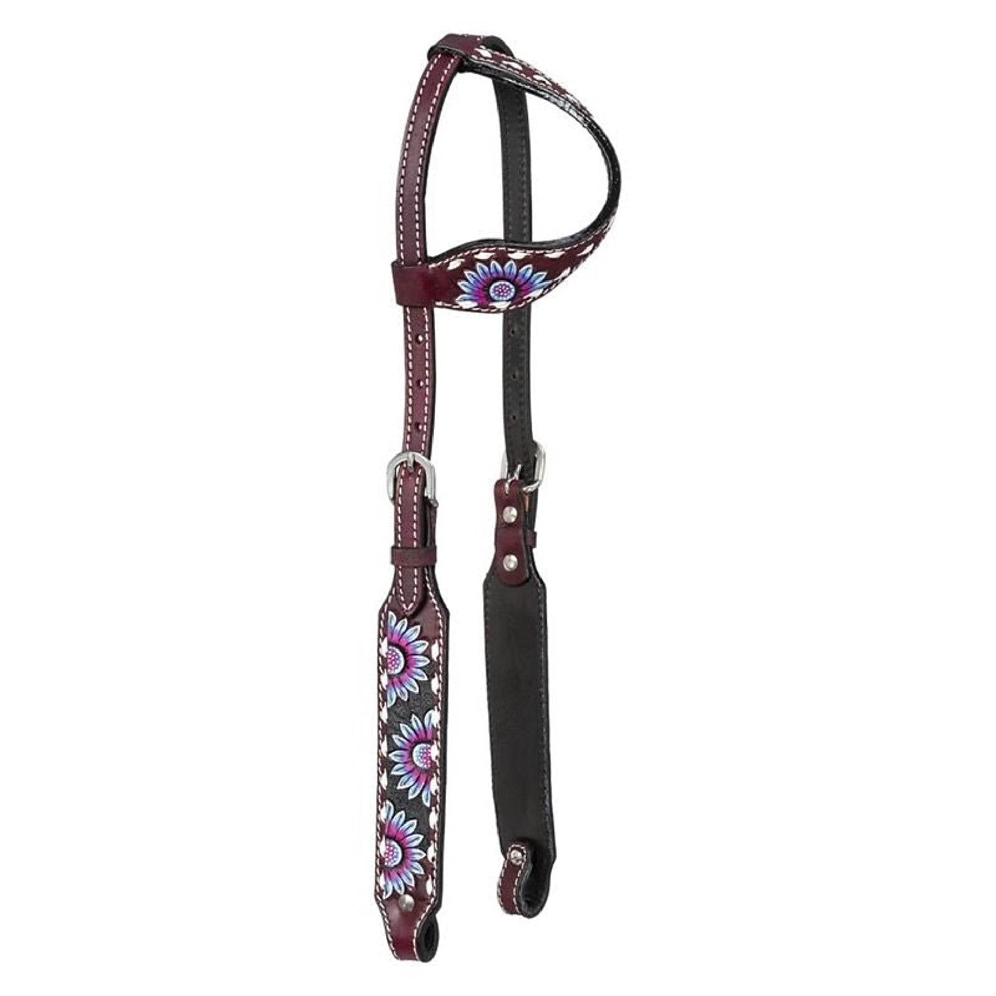 Silver Royal Purple/Blue Sunflower SE Headstall