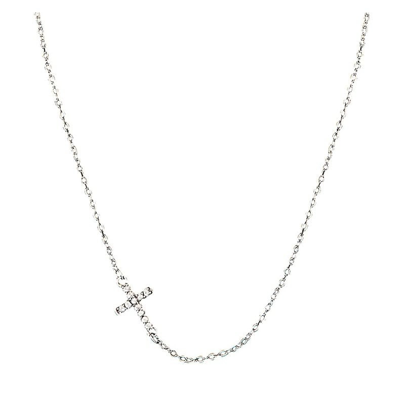 Quiet Faith Tiny Crystal Heart Choker Necklace