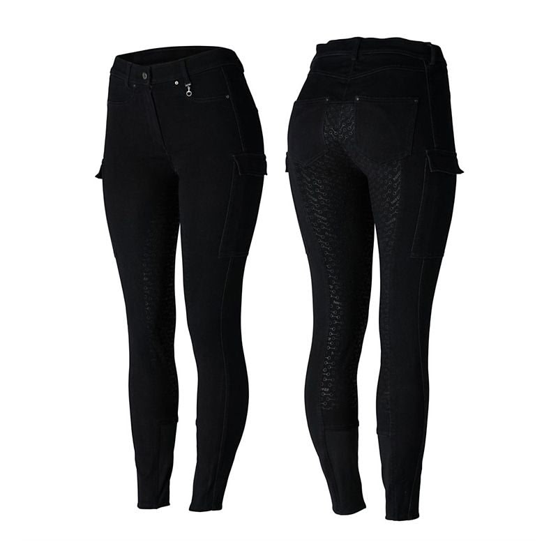 Horze Ladies Ivy Full Seat Cargo Breeches 38 Green
